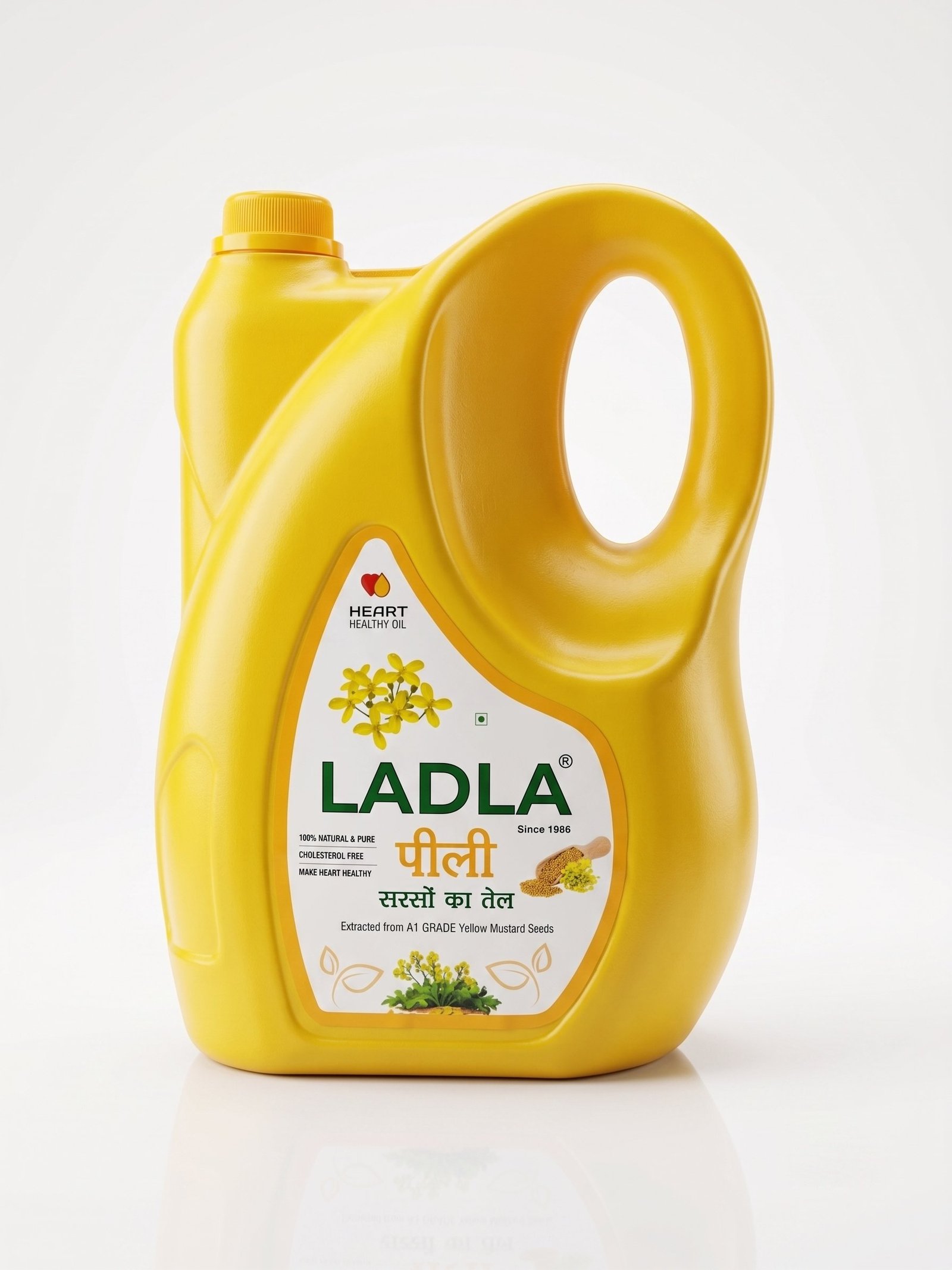 LADLA Kachi Ghani Yellow Mustard Oil (5 Litre) 5 Litre